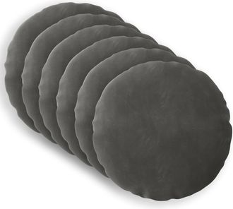 vidaXL Funda De Almohada 6 Pcs Heerlen Gris Oscuro &Oslash; 30 Cm Terciopelo Vidaxl