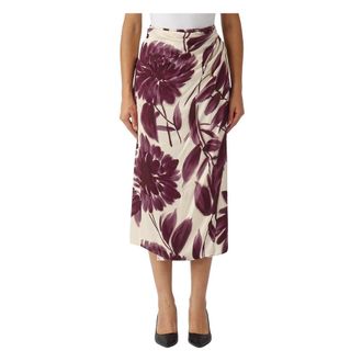 Twinset Rokken, Dames, Veelkleurig, S, Geplooide Midi Rok