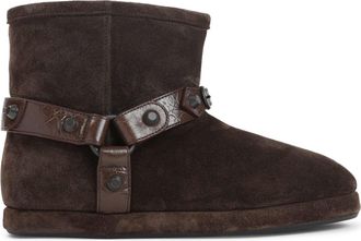 Balenciaga Dark Brown Alaska Soft Suede Leather Boots-Donna