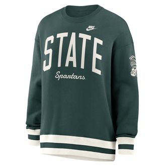 Nike Michigan State Legacy Nike Womens College Pullover Crew in Green | 040H0K9ZMSV-V89