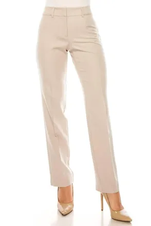 Zac & Rachel Womens Straight Leg Zip Up Pants In Vintage Nude