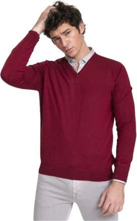 Gran Sasso Truien & Vesten, Heren, Rood, 3Xl, V-neck Pullover