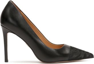 Kazar Zwarte pumps met borstelversierde neuzen - Dames - Pumps - Zwart - 39 EU - Leer - Schoenen