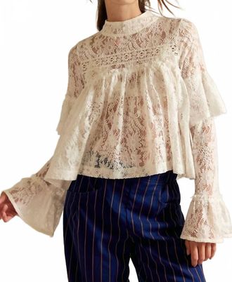 Free People Lilabeth Lace Top In Clean Ivory