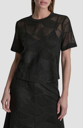 DKNY Croton Lace Top in Black at Nordstrom, Size X-Small