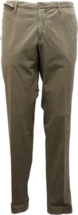 PT01 Groene Katoenen Broek Model 211 - Heren - Slim Fit Broeken - Groen - W33 - Katoen - Broeken