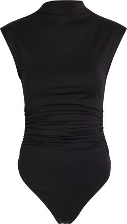 Good American Scuba Ruched Stretch-jersey Bodysuit - Black - S (UK8-10 / S)