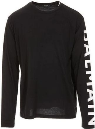 Balmain T-shirt - Heren - Longsleeves - Zwart - M - Katoen - Tops