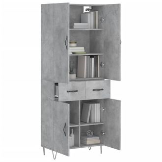 Berkfield Home Highboard Concrete Grey 69.5x34x180 cm Engineered Wood