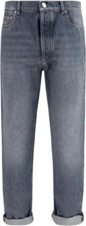 Brunello Cucinelli Iconische Vijf-zakken Broek - Heren - Regular Fit Jeans - Grijs - 3XL - Katoen - Jeans