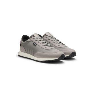 HUGO BOSS Knitted-upper sneakers with logo flag