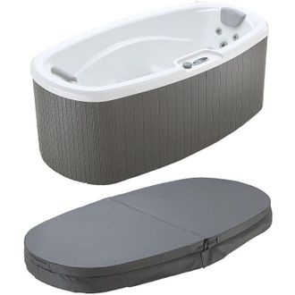 Vente-Unique Vente-unique - Idromassaggio 2 posti Bianco perlato con telone 14 getti L210 x P110 x H74 cm Sistema balboa - samoa iv
