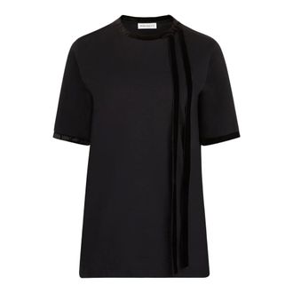 Nina Ricci T-Shirts, female, Black, XS, Black Bow Ribbon