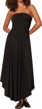 Bloomingdale's Goddess Strapless Shirred Maxi Dress In Black
