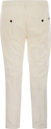 Dondup Mens Alfredo - Slim-fit Cotton Trousers - Ivory - Size 31 (Waist)