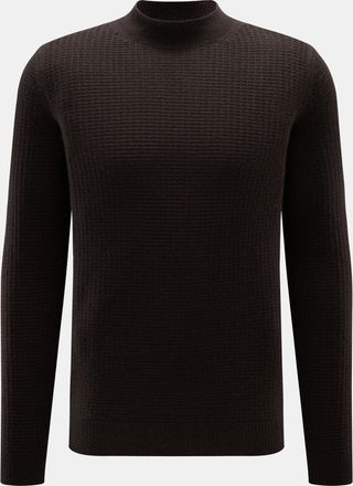 Braun Hamburg Men - Cashmere mock neck jumper dark brown