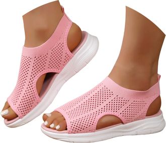 Generic Orthopedic Walking Sandals for Women 2026 Breathable Mesh Platform Sandals Women Summer Dressy Sandals Comfortable Open Toe Ankle Strap Wide Width Cas