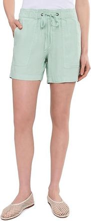 Kut from the Kloth Katana High-Rise Shorts Drawstring with Porkchop Pockets Womens Shorts Seafoam Green : XL, Linen/Rayon/Spandex