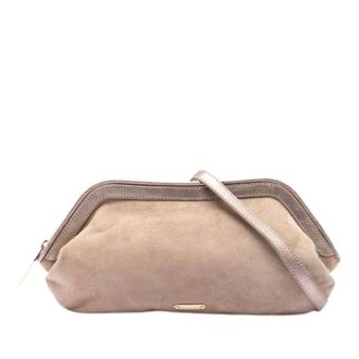 Burberry Pre-owned Clutches, female, Beige, Size: ONE SIZE Pre-owned Suede Leather Crossbody Bag