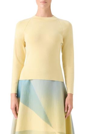 Akris Cashmere & Silk Mock Neck Sweater in Sun at Nordstrom, Size 10