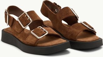 Nobody's Child Brown Suede Double Strap Sandals