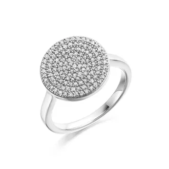 Monica Vinader Ava Diamond Disc Ring, Sterling Silver