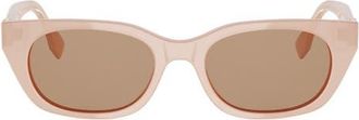 Fendi Forever Fendi 51mm Cat Eye Sunglasses in Shiny Pink /Brown at Nordstrom