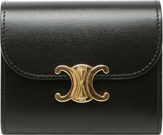 Celine Black Leather Wallet (Tri-Fold) (Pre-Owned)