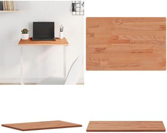 vidaXL Piano Tavolo 60x40x1,5cm Rettangolare Legno Massello Faggio - Piano in legno - Tavolino da bar