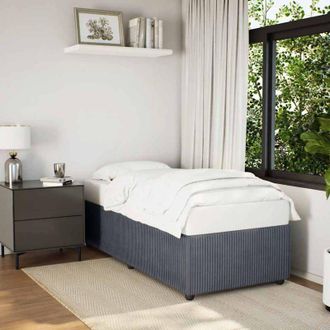 vidaXL Giroletto senza Materasso Grigio Scuro 100x200 cm Velluto - Vidaxl