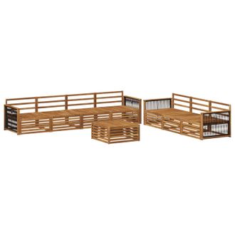 vidaXL Set Di Divani Da Esterno 8 Pz Naturale Legno Di Acacia Massello Vidaxl