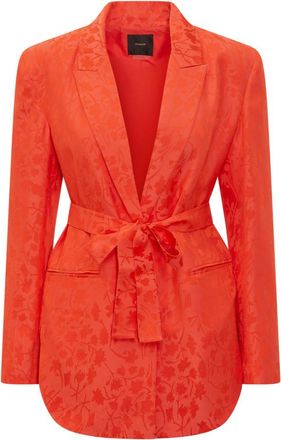 Pinko Orange Floral Notched Lapel Blazer