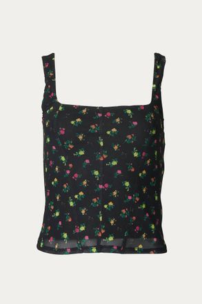 AFRM Cort Mesh Corset Tank In Winter Neon Ditsy