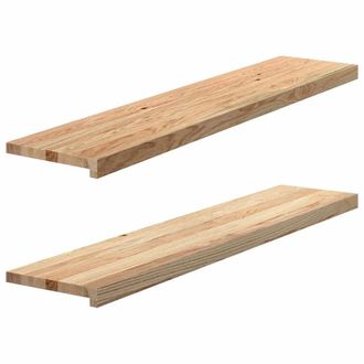 Berkfield Home Window Sills 2 pcs&not;Untreated 120x25x2 cm Solid Wood Oak in Brown | Size: Medium