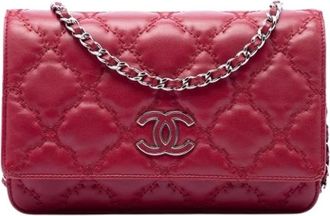 Chanel Pre-owned Vintage Crossbody Bag - Dames - Vintage Schoudertas - Rood - ONE Size - Leer - Vintage