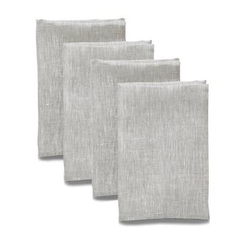 Solino Home Linen Dinner Napkins Set of 4, 20 x 20 Inch for Dining Table, Holiday and Everyday Table Decor - Athena in Oyster Grey at Nordstrom, Size
