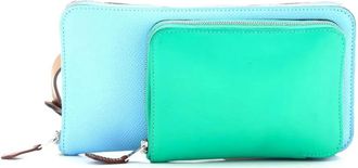 Herm&egrave;s Nouveau To Go Wallet Epsom with Swift clutch bag - Blauw