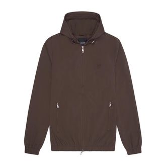 Lyle & Scott Tonal Eagle Hooded Bomber Jacket - Heren - Zomerjassen - Bruin - S - Jassen