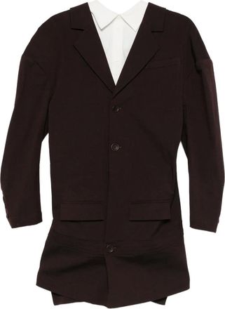 Issey Miyake Like Torso wollen blazer - Bruin