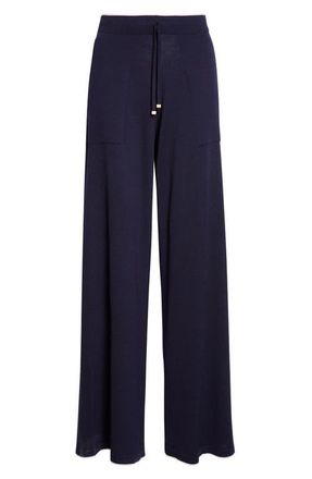 Eleventy Avalon Travel Merino Wool Drawstring Pants in Blue/white at Nordstrom, Size X-Large