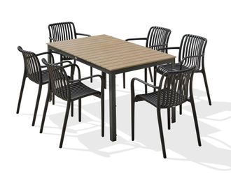 DCB Garden Conjunto de comedor de jard&iacute;n 6 plazas de aluminio