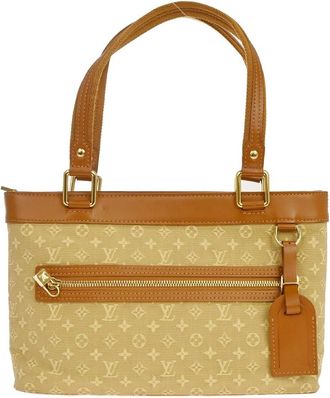 Louis Vuitton Lucille Mini Lin Beige Canvas Handbag (Pre-Owned)