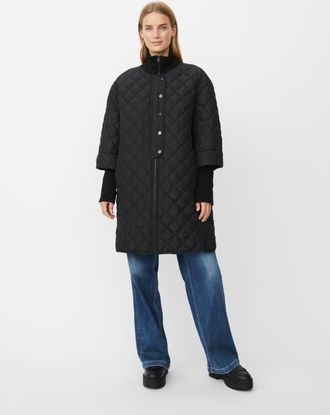 Masai Talvire High Neck Long Sleeve Coat in Black at Nordstrom, Size Xx-Large