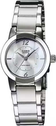 Casio Womens Silver Stainless Steel Analog Watch with Silver Dial - LTP-1230D-7C