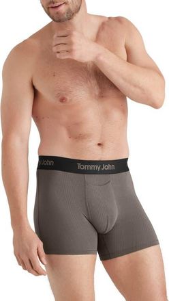 Tommy John Second Skin Luxe Rib 4-Inch Boxer Briefs in Falcon at Nordstrom, Size X-Large