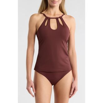 La Blanca Keyhole Underwire Tankini Top in Java at Nordstrom Rack, Size 10