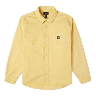 Converse Mens Converse Casual Woven Button Cardigan Retro Long Sleeves Jacket Gold 10022012-A03