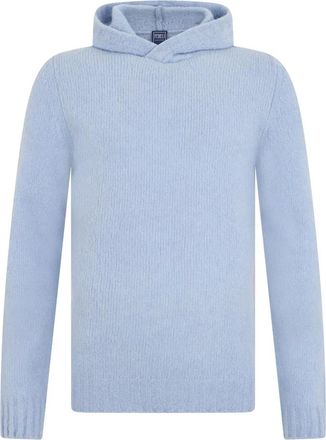 Fedeli Hooded Sweater - Heren - Hoodies - Blauw - L - Wol - Hoodies & sweatvesten