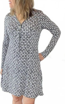 Ariella Link Zipper Dress In Black/white Print