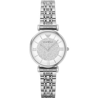 Emporio Armani Retro Roestvrijstalen Horloge - Dames - Horloges - Wit - ONE Size - Accessoires